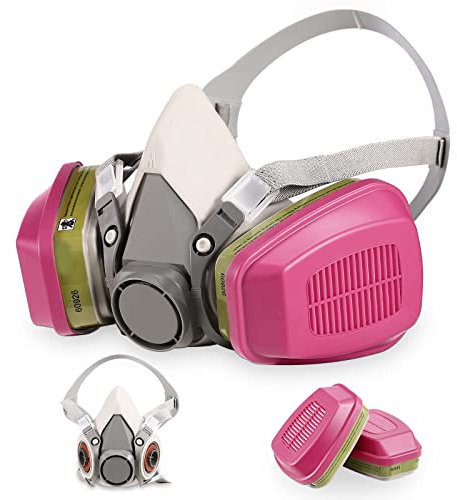 GQFOWE Reusable Half Respirator with 60926 Filter,Half Facepiece Cover Respirator for Painting,Dust,Formaldehyde,Epoxy Resin,Sanding,Cutting,welding