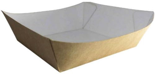 LGT Disposable Kraft Takeaway 5 TRAY BBQ Festival Cardboard Burger Hamburger Sandwich Cake Kebab Chips Pie Holders Fast Food Packaging Serving Tray Container D40123 (50)