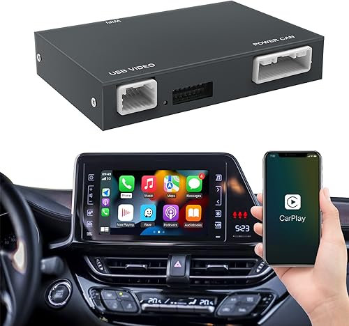 autoabc Adaptateur de voiture sans fil Carplay/Android pour Toyota avec Entune2.0 2014-2019 - Convient pour Tundra/Highlander/RAV4/Tacoma/Camry/Corolla/Avalon/Prius/CH-R