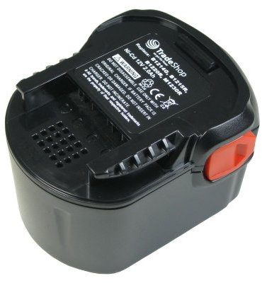 Trade-Shop NI-MH Akku, 12V / 2000mAh ersetzt AEG 0700980320, B-1215-R, B-1220-R, M-1230-R für B-1214-G B-1215-R B-1220-R BS12G BS12X BSB12G BSB12STX BSS12RW GBSAA12V M-1230-R