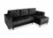 Ares Meble Gepolstertes Ecksofa Delux mit Schlaffunktion und Bettzeugcontainer - Kleine Sofa - Relaxsofa 3 Sitzer - Big Sofa mit Schlaffunktion - Sofa Wohnzimmer - Schlafsofa 140x200 Walnuss - Schwarz