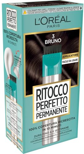 L'Oréal Paris Ritocco Perfetto Colorazione Permanente, Colore Bruno | In Soli 10 Minuti, Copertura Fino a 4 Settimane, Ricrescita Coperta al 100%, Colorazione Permanente Bruno