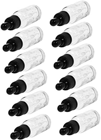 FRCOLOR 12piezas Frascos De Cuentagotas Botellas Transparentes Para Aceites y Cosméticos Rellenables y Portátiles Para