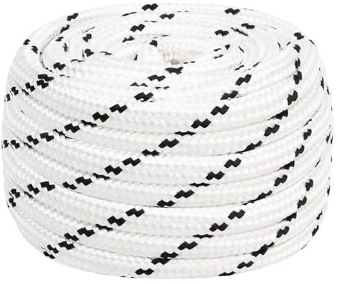 ZEYUAN Corde de Travail Blanc 16 mm 100 m Polyester,Corde en Nylon De,Parachute Cord