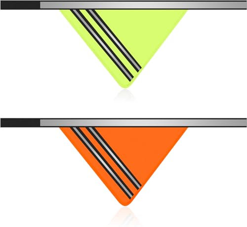 Huhumy Reflektierendes Hundehalstuch mit Neonorange-Grün, hohe Sichtbarkeit, reflektierender Hundeschal, Sicherheitsausrüstung, Klettband, Dreieck-Lätzchen, Zubehör für Jagd, Spazierengehen, Camping