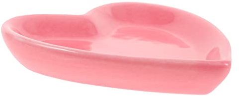 PRETYZOOM Love Jewelry Plate Ceramic Heart Jewelry Dish Home Decoration Pink Trinket Storage Bedroom Earring Organizer