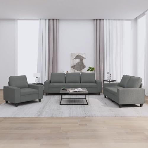 LAPOOH 3-TLG. Sofagarnitur Dunkelgrau Stoff, Loungesofa, Sofas & Couches, Relaxsofa, Couch für Wohnzimmer, Couch Mit - 3201867