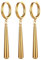 JewelryWe One Piece Herren: 3 Stück Gold Edelstahl Roronoa Zoro Creolen Huggie Ohrringe Clip On Hängende Anime Cosplay Schmuck für Lorenor Zorro Fans Anime-Liebhaber