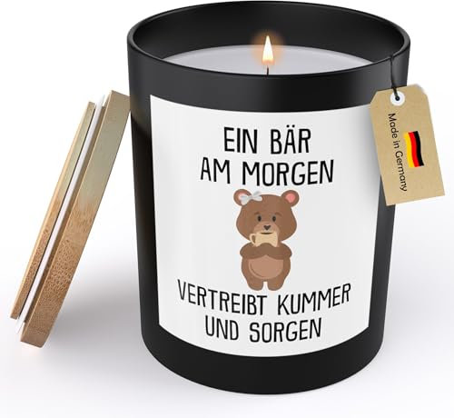 22Feels Lustige Spruchkerze Frauen Bär Sojawachs Kerze im Glas Handgemacht mit Spruch Humor Frech Candle Duft Deko Vegan Nachhaltig Nachhaltig - ZITRUS