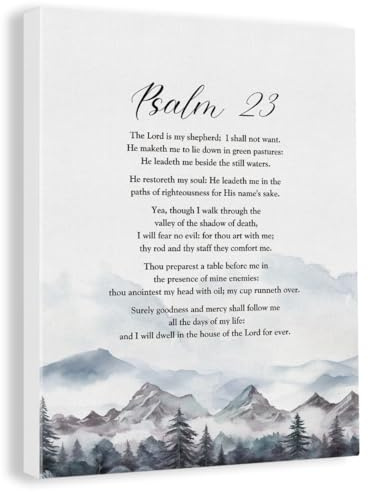 GUDIAO Religiöser Leinwanddruck, positive Schrift, Psalm, 23 Motivation, Bauernhaus-Dekoration, christliche Bilder für Wohnzimmer, Küche, Badezimmer, Zuhause