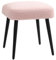HOMCOM Fußhocker Sitzhocker Quadratischer Schminkhocker Fußstütze mit Kaschmir-Optik, Stahlbeine, für Wohnzimmer, Schlafzimmer, Rosa, 42 x 42 x 47 cm