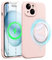 Xiltlly Coque Magnétique en Silicone Liquide pour iPhone 15 6,1 Pouces avec 2 Pièces Verre Trempé, Compatible avec MagSafe Aimants Intégrés, Étui Housse Antichoc Anti-Rayures Case pour iPhone 15, Rose