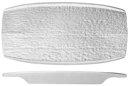 H&H Set 3 Piatti Rettangolari Melamina Bianco Cm32X16XH3