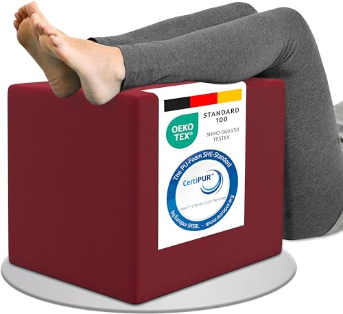 ELONEO Bandscheibenwürfel, Stufenlagerungswürfel zur Stufenlagerung, Stufenbett mit Bezug, Fitness Würfel, Schaumstoff, 40 x 50 x 50 cm
