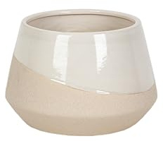 MACETA CERAMICA BEIFE/BLANCO