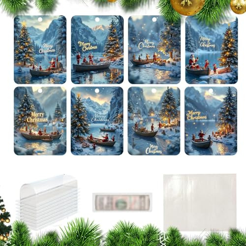 Generisch Lot de 8 porte-billets de Noël - Pour cartes de Noël - Pour les amis, les familles