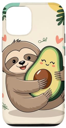 Süßes Faultier Avocado Tier Fruchtliebhaber Vegan Hülle für iPhone 12/12 Pro