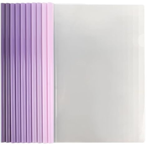 BIVBWQU 10 raccoglitori in plastica A4 con barra scorrevole, colore: viola