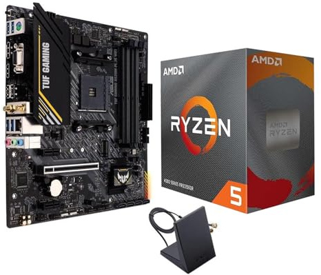Micro Center AMD Ryzen 5 4500 - Processore desktop con scheda madre ASUS TUF Gaming A520M-PLUS (WiFi) AM4 microATX (supporto M.2, Wi-Fi 802.11ac, DisplayPort, HDMI)