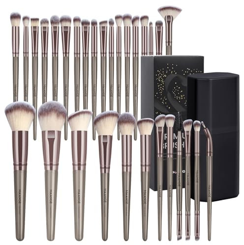 MAANGE Lot de 30 pinceaux de maquillage professionnels pour fond de teint, poudre, blush, anti-cernes, contour, maquillage des yeux et du visage
