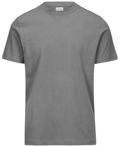 Kappa Cafers Slim Tee Bequemes und stylisches technisches T-Shirt, Farbe Grey Md Steel und Grey Dk, Größe 12Y
