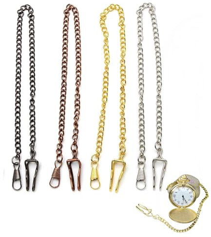 4 Stück Taschenuhr Kette,Schlüsselkette mit Karabiner,Hosenkette Herre,Wallet Chain für Männer Erwachsene Frauen,Schlüsselanhänger Ketten,Key Chain,Schlüsselkette mit Karabinerhaken,Portemonnaie Kette