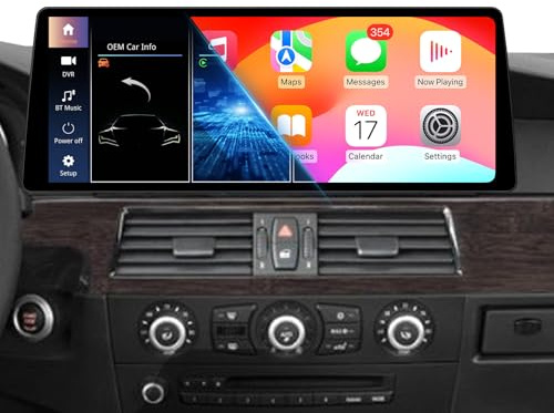 Uckazy 12.3 Zoll für BMW 5er E60/E61/E62 CCC 05-08 CarPlay Android Auto | Passgenau für BMW 5er E60/E61/E62 CCC 05-08.12.3 Zoll 1920x720.Kabelloses CarPlay & Android Auto.Schnelles Linux.Plug & Play.