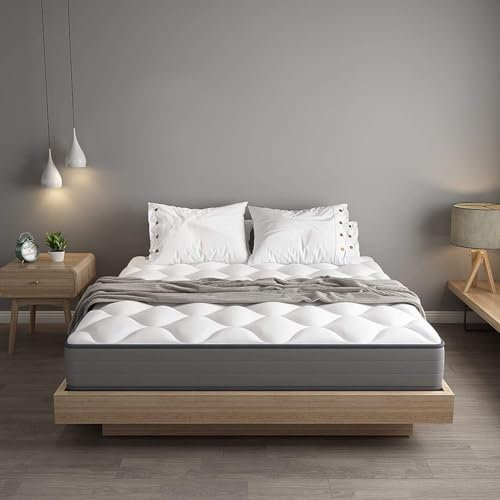 DEWINNER Matelas 140x200,Matelas a Ressort 20 cm Épaisseur, Matelas 7 Zones Ergonomique, Hypoallergénique, Soutien Optimal, Confort (140x200x20cm)