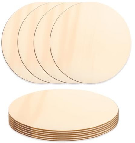 HMCEY 10 Pièces Disque Rond En Bois 15 CM,Panneau Bois Ronde Pour Peinture,Plaque Rondelles Bois Deco Naturel,Tranche Rondin De Bois Sous Verre,Socle Ronde Pour Decoration pour Bricolage, Artisanat