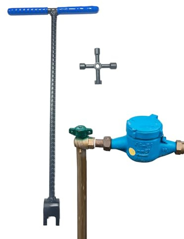 Wasserzähler-Werkzeug – T-förmiger Wasserzähler-Ventilschlüssel, Gartenventilschlüssel, für Sanitär, Bewässerung, Outdoor, Hinterhof, Garten, Rasen, Bau, Zuhause