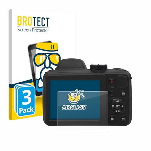 BROTECT Schutzglas für Kodak Pixpro AZ405 | 3 Stück Transparenter Displayschutz Made in Germany Schutzfolie Panzer Folie Glas 9H Anti-Fingerprint Einfache Montage Clear