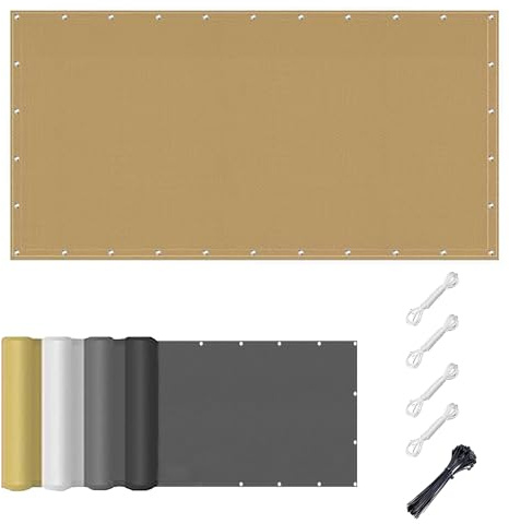 AJALGZ Voile d'ombrage 2.5x3.5m Rectangulaire Imperméable Toile d'ombrage UV Protection à 95%, Filet d'ombrage Extérieur avec Oeillets et Cordons pour Patio Jardin Terrasse - Sable