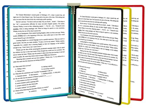 PORFOYO Système De Référence Mural: Système De Porte Document Mural, 5 Panneaux Double Face, Format Lettre A4, Support Kit Murals Document Métal Pour Publicité, Menu, Consultation, Présentation