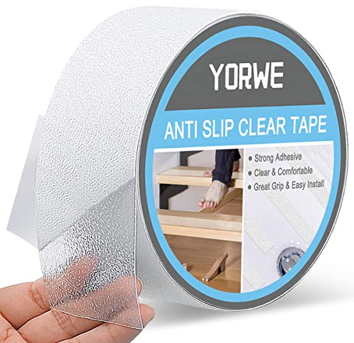 Yesreal Anti Slip Clear Tape, Bathtub and Shower Treads, Safety Walk Self Adhesive Non-Slip Tape (5CM Width x 5M Long, Clear)