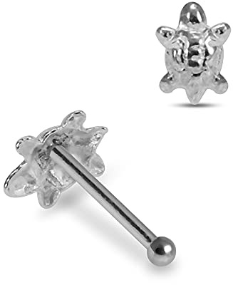 Monster Piercing Schlichte Schildkröte Top 22 Gauge 925 Sterling Silber Nase Knochen Stud Piercing