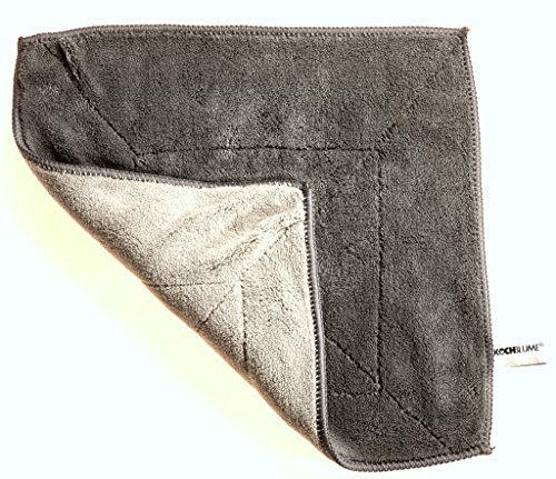 Kochblume Microfasertuch 30x30cm | Extrasaugfähige Fasern | Waschbar bis 40°C | Farbe: anthrazit/grau