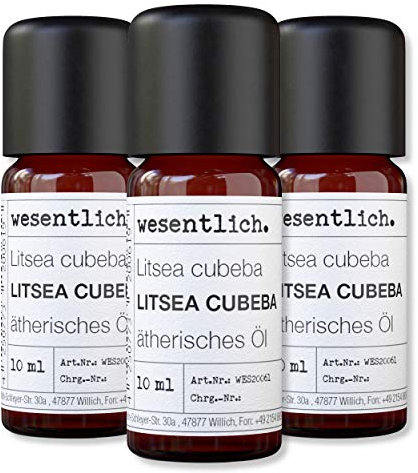 wesentlich. Litsea Cubeba Öl - ätherisches Öl - 100% naturrein (Glasflasche) - u.a. für Duftlampe und Diffuser (3x10ml)