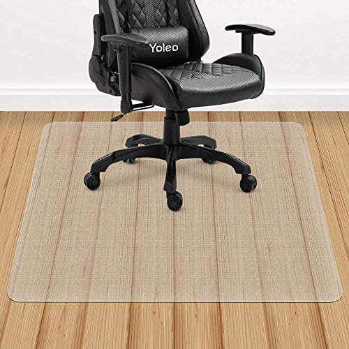 Yoleo - Alfombra Protectora para Silla de Oficina, Alfombra Transparente para protección de Suelos Duros, Alta Resistencia a los Impactos, Antideslizante, 135 x 114 cm