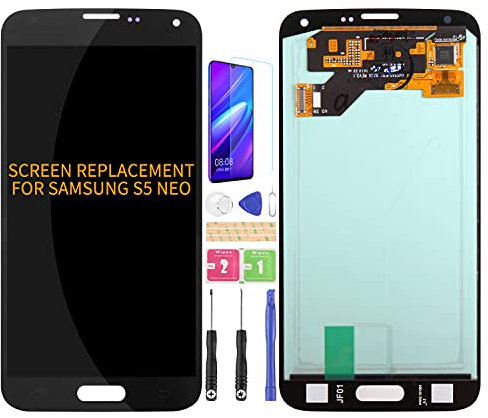 Per Samsung Galaxy S5 Neo G903 Sostituzione Dello Schermo SM-G903F, SM-G903W, SM-G903M Display LCD Touch Panel Sensore Digitizer (AMOLED Nero Senza Telaio)