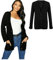 Pretty Attitude Womens Ladies Chunky Cable Knit Cardigan Button Long Sleeves Grandad Plus Sizes (Black, 18)