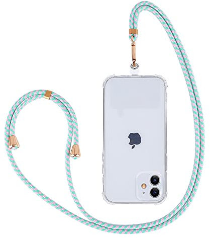 Ownest pour Lanière Dragonne Telephone Portable Universelle Portable Bandoulière Réglable pour Tour de Cou, Sangle de pour Attache de Téléphone Compatible avec Tous Les Smartphones- Rose Vert