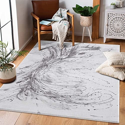 carpet city Teppich Wohnzimmer - 140x200 cm Kurzflor Grau - Meliert Abstraktes Muster - Moderne Teppiche Flachflor - Deko Schlafzimmer