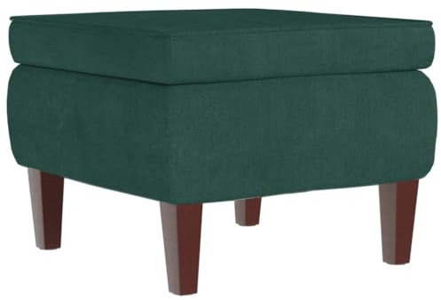 vidaXL Hocker, Sitzhocker Fußhocker mit Holzbeinen, Polsterhocker Fußbank für Wohnzimmer Schlafzimmer Flur, Fußstütze Ottomane, Modern, Dunkelgrün Samt