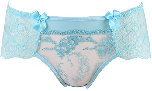Axami transparenter Slip mit florarler Spitze und Schleifchen M