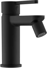 Rubinetto per il Bagno Miscelatore Monocomando per Bidet interamente in Ottone con finitura Nero Opaco Design Tondeggiante Moderno per Scarico Automatico modello Virna