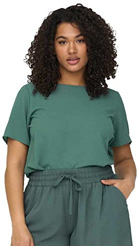ONLY Carmakoma Carvica SS Top Wvn Noos Blusas, Bálsamo Verde, 50 Grande Mujeres