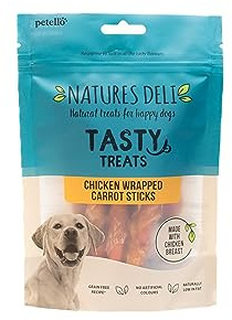 Natures Deli Chicken Wrapped Carrot Sticks Dog Treats, 100 g | Grain Free, Low Fat, High Protein, Easy to Digest, Chicken & Carrot Flavour Chews, For Training