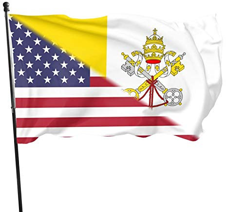Bandiera americana e bandiera della Città del Vaticano Bandiera 3x5 piedi Banner Flag Outdoor Indoor Decorative Garden House