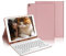 IVEOPPE iPad Tastatur Mit Hülle (9./8./7. Generation), Magnetisch Abnehmbar für iPad 10.2, Air 3 und Pro 10.5, QWERTZ, Rosagold
