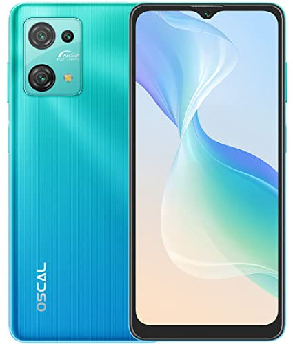 OSCAL C30 Pro Android 12 Telephone Débloqué, Qcta-Core 4Go+64Go, 6.5’’ HD+, Dual SIM(Fente pour 3 Cartes) Smartphone, 12MP+5MP, Batterie 5080mAh, GPS Empreinte Digitale Déverrouillage du Visage Vert